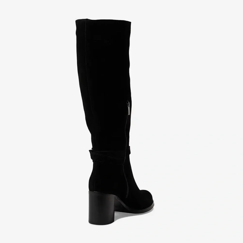 NWT La Canadienne Paul Buckled High Heel Boots, Black Size 7.5M New in Box